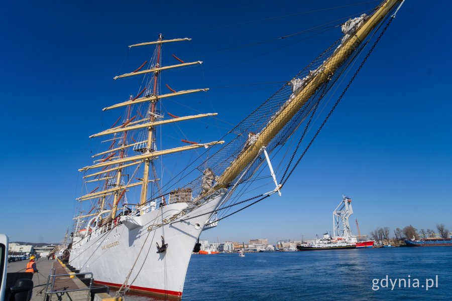 &bdquo;Dar Młodzieży&rdquo; cumujący przy Nabrzeżu Pomorskim 