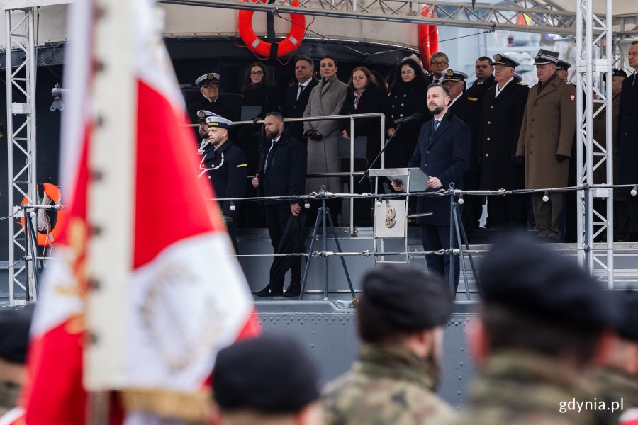 Władysław Kosiniak-Kamysz - wicepremier, minister obrony narodowej podczas uroczystości z okazji 106. rocznicy utworzenia Marynarki Wojennej