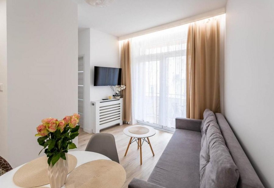 Jeden z apartament&oacute;w ADB, widok na salon