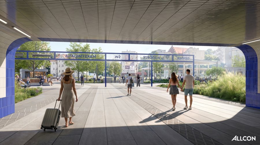 Wizualizacja wyjścia z tunelu przy przystanku SKM Gdynia Wzg&oacute;rze św. Maksymiliana