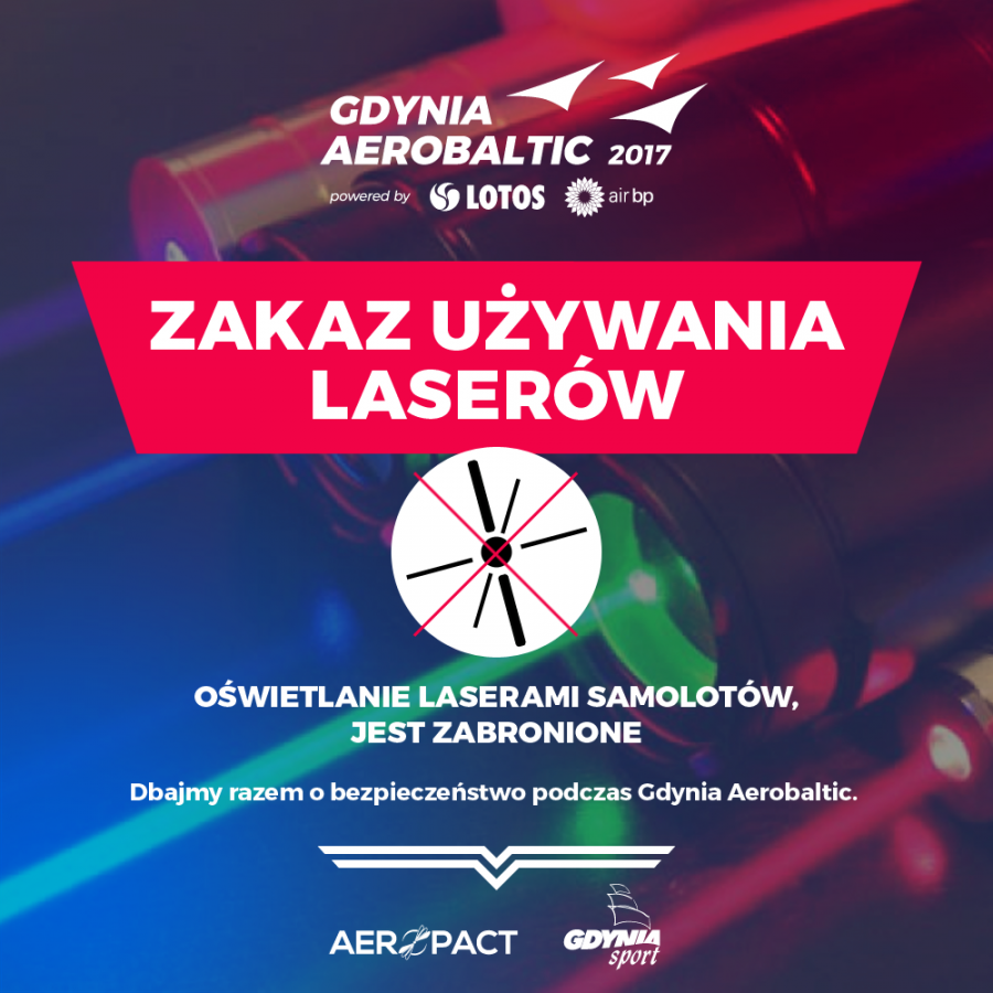 Zakaz używania laserów podczas gdynia AeroBaltic