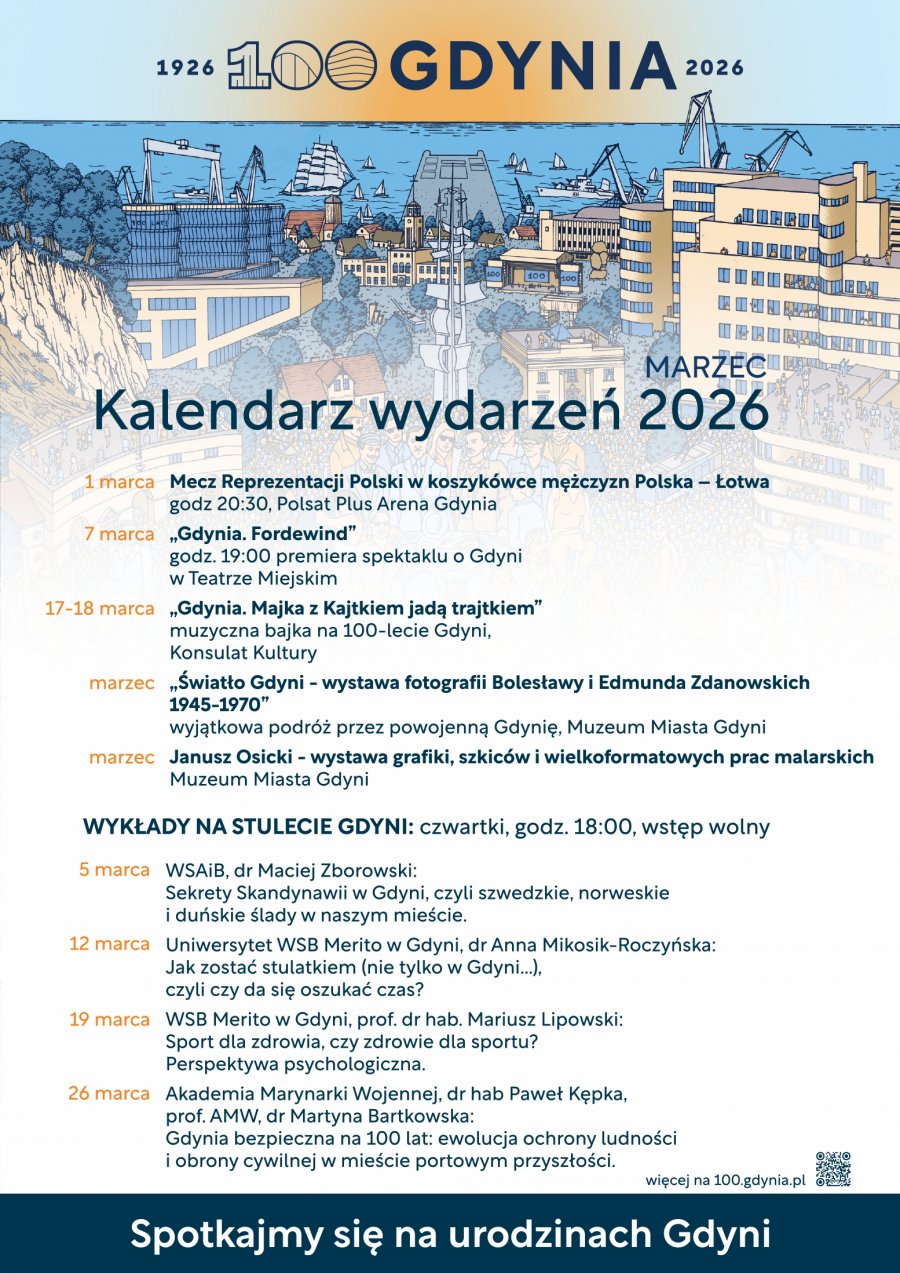 Wydarzenia związane ze 100-leciem Gdyni organizowane w marcu 2026 roku