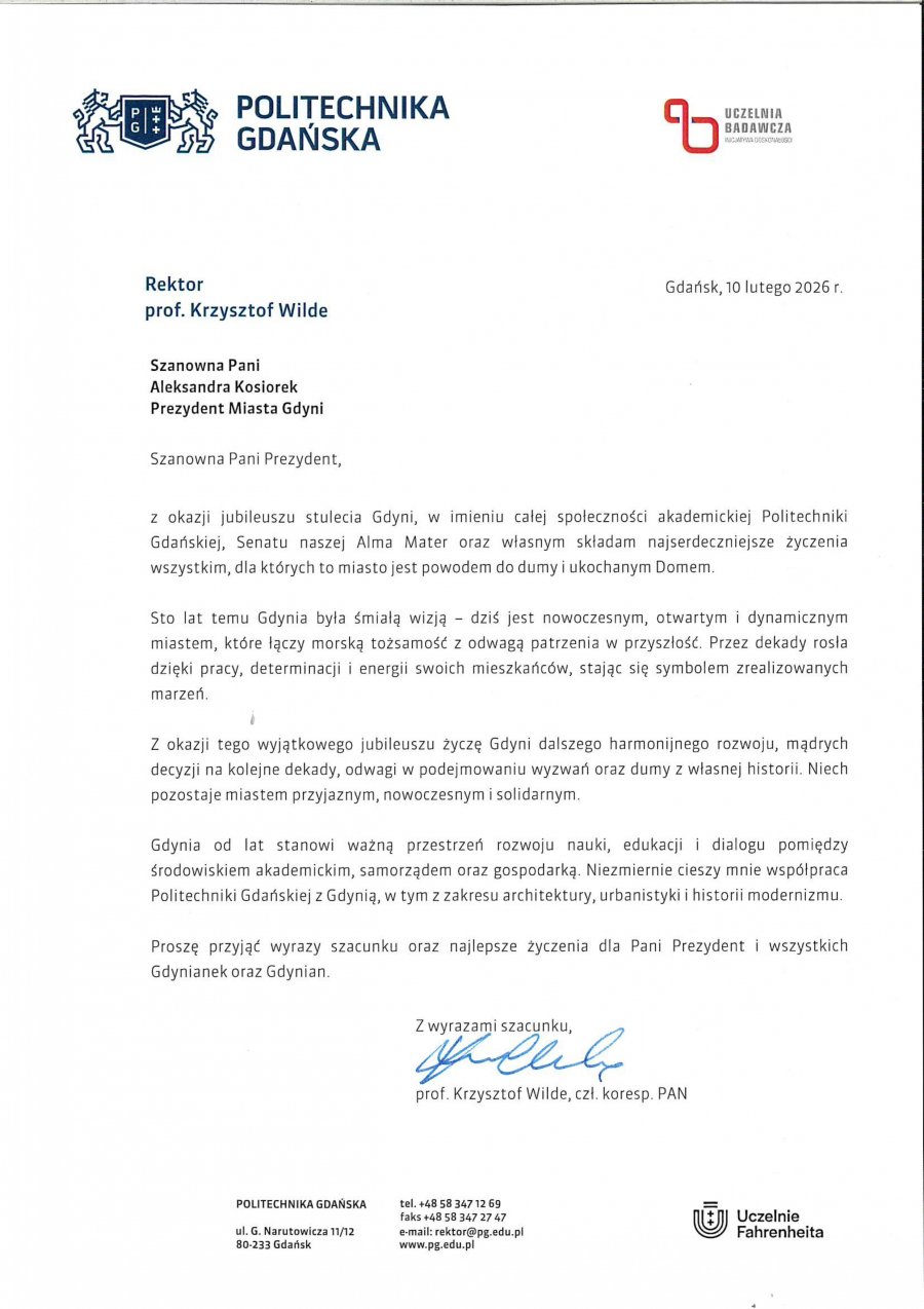  Kto złożył życzenia Gdyni?