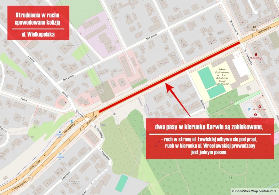 Utrudnienia na ul. Wielkopolskiej