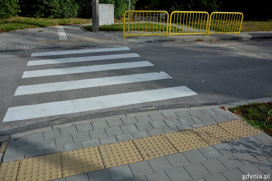 Płyty fakturowane przed przejście dla pieszych w okolicy ZWE nr 1 przy ul. Wiczlińskiej // fot. gdynia.pl