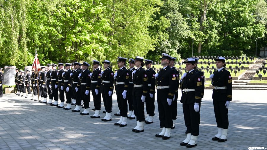 Kompania honorowa AMW podczas uroczystości z okazji 79. rocznicy zakończenia II wojny światowej 