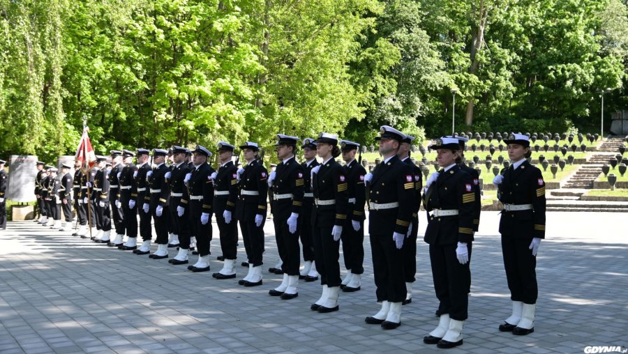 Kompania honorowa AMW podczas uroczystości z okazji 79. rocznicy zakończenia II wojny światowej 