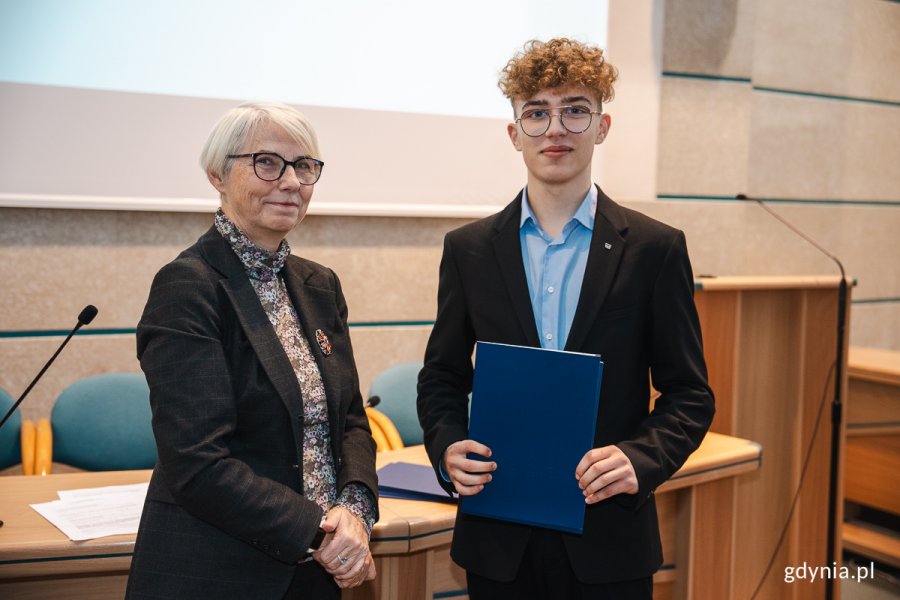 Jakub Krywald i Przewodnicząca Rady Miasta Gdyni Joanna Zielińska / fot. Mateusz Dietrich 