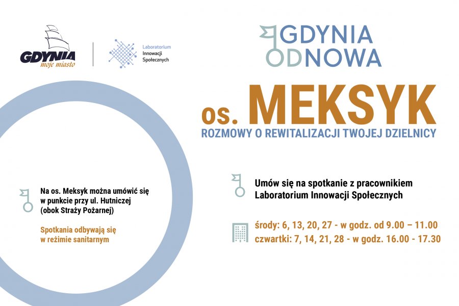 Terminy spotkań dla mieszkańców osiedla Meksyk // mat. Laboratorium Innowacji Społecznych