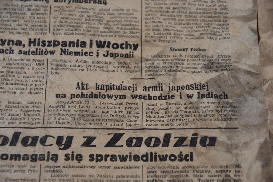 "Dziennik Bałtycki", wydanie z 1945 roku, fot. Michał Kowalski 