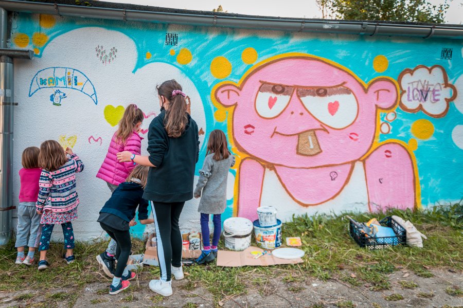 Mural przy ul. Uczniowskiej stworzyli mieszkańcy Witomina // fot. Jacek Klejment