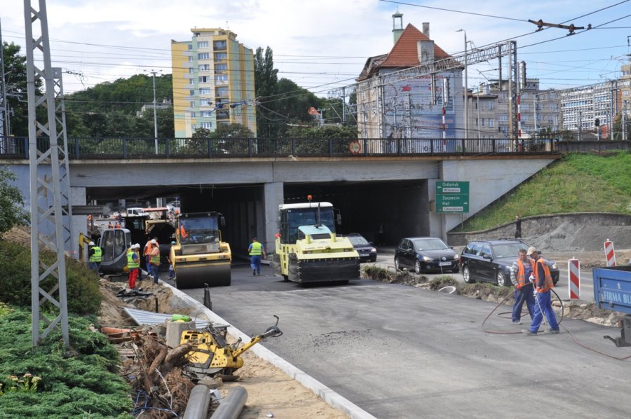 Prace na newralgicznym skrzyżowaniu w centrum Gdyni Podjazd – Dworcowa – 10 Lutego fot. Paweł Plecha 