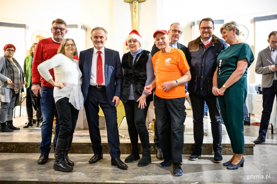 W wigilijnym spotkaniu wzięli udział prezydent Wojciech Szczurek, wiceprezydent Michał Guć, wiceprezydent Marek Łucyk i radna miasta Elżbieta Raczyńska // fot. Dawid Linkowski