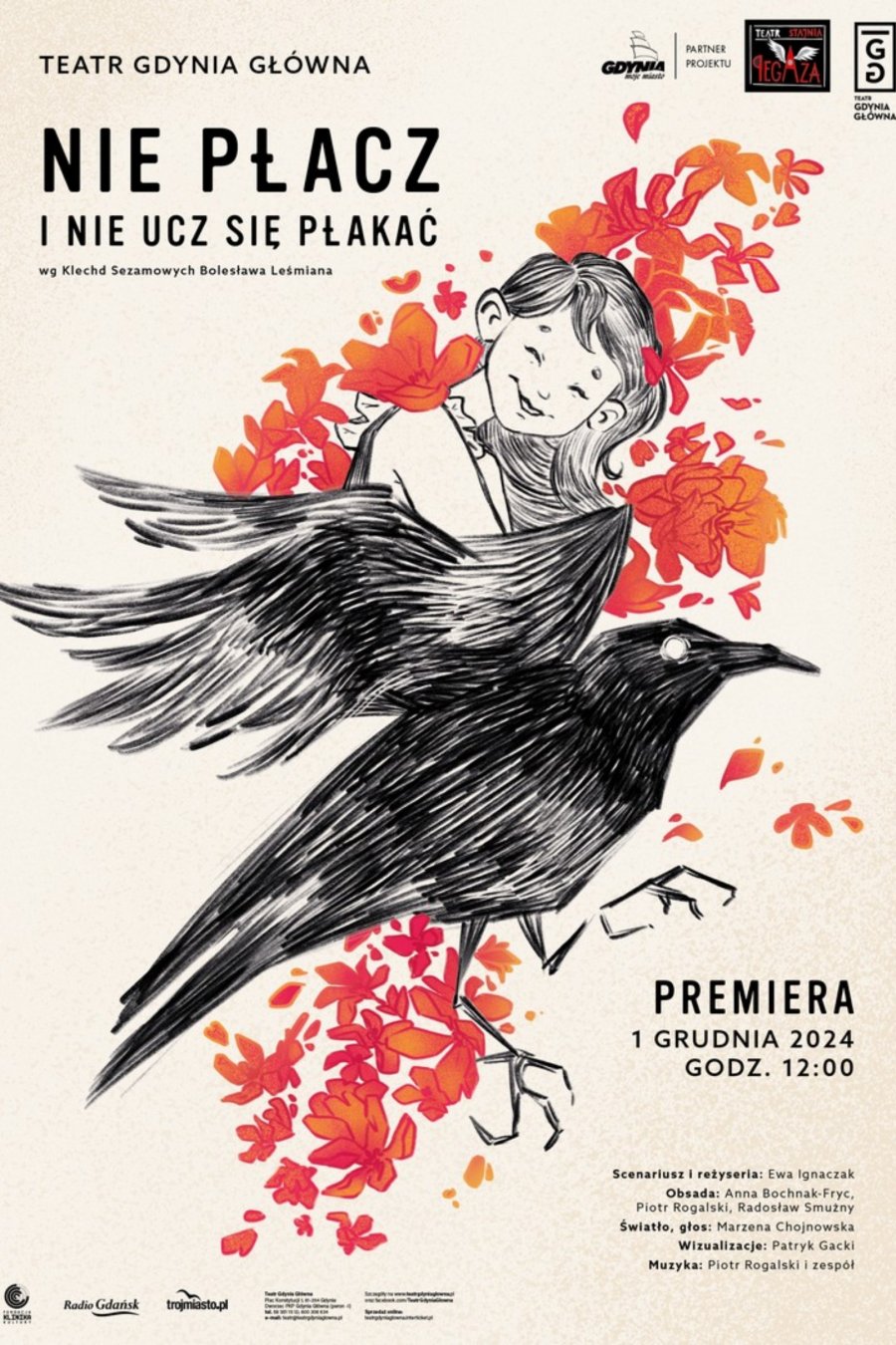 Plakat promujący spektakl „Nie płacz i nie ucz się płakać” 