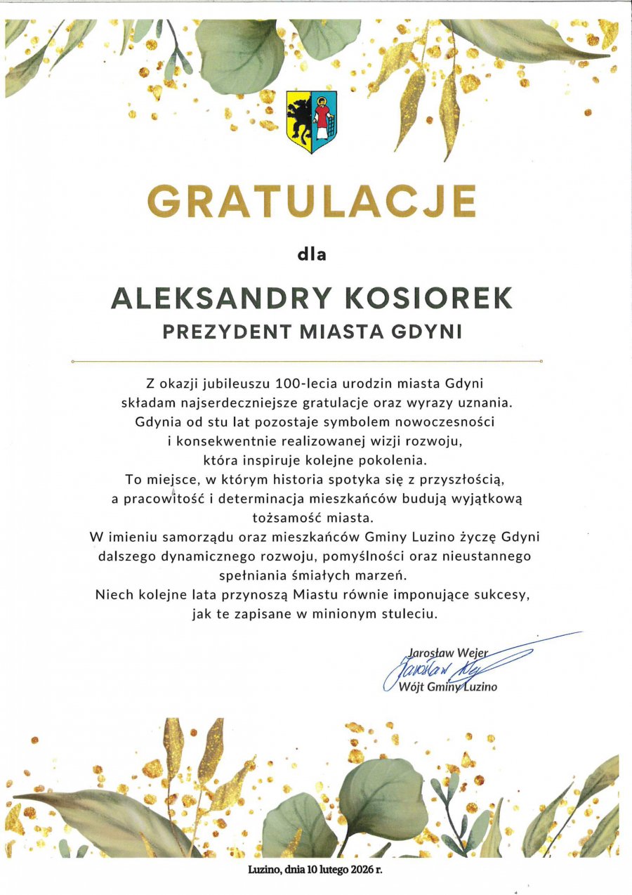  Kto złożył życzenia Gdyni?