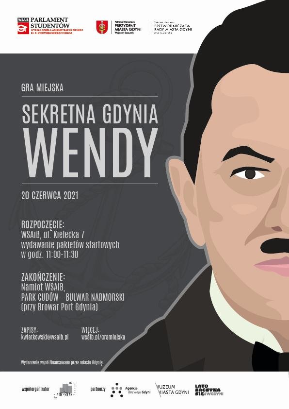Plakat Gry Miejskiej "Sekretna Gdynia Tadeusza Wendy"