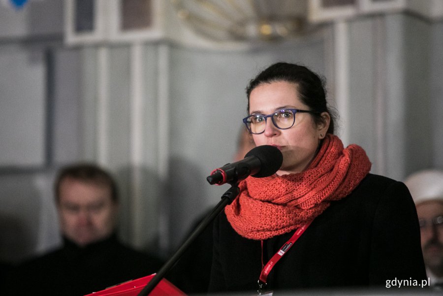 Prezydenta Adamowicza wspominała Aleksandra Dulkiewicz, wiceprezydent Gdańska, fot. Karol Stańczak