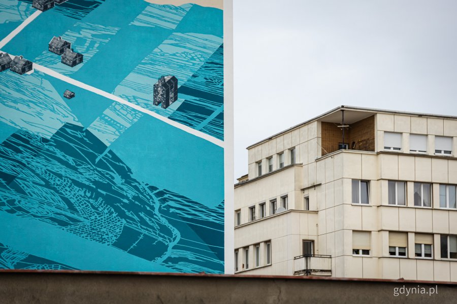 Mural sfinansowany przez firmę AB Inwestor na budynku La Esquina (ul. 3 Maja 30) w Śródmieściu (fot. Kamil Złoch)