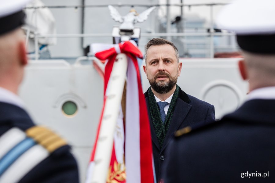 Wicepremier, minister obrony narodowej Władysław Kosiniak-Kamysz podczas uroczystości z okazji 106. rocznicy utworzenia Marynarki Wojennej