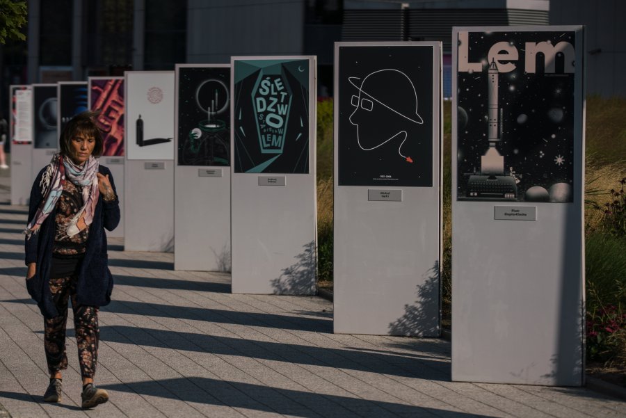 Lem na plakacie w „Mieście Słowa” // fot. Anna Rezulak