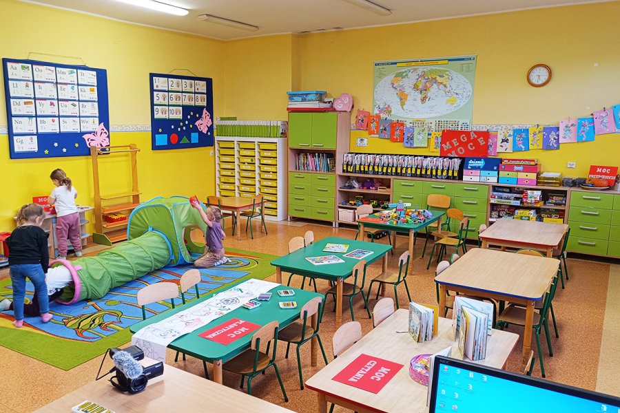 Dzień Otwarty 2024 w SP 45 w Gdyni, na zdjęciu klasa  udostępniona do zwiedzania (fot. Katarzyna Balcerzak)