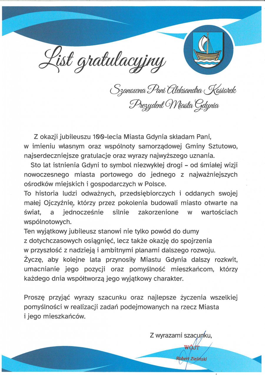  Kto złożył życzenia Gdyni?