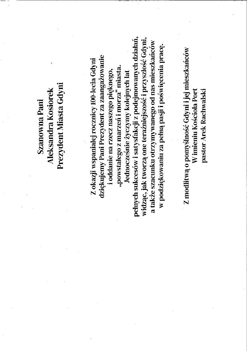  Kto złożył życzenia Gdyni?