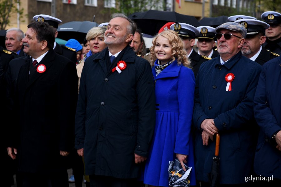 W uroczystości wzięlu udział m.in.: prezydent Gdyni Wojciech Szczurek, wiceprzewodniczący gdyńskiej Rady Miasta Stanisław Borski oraz radna Elżbieta Sierżęga // fot. Paweł Kukla