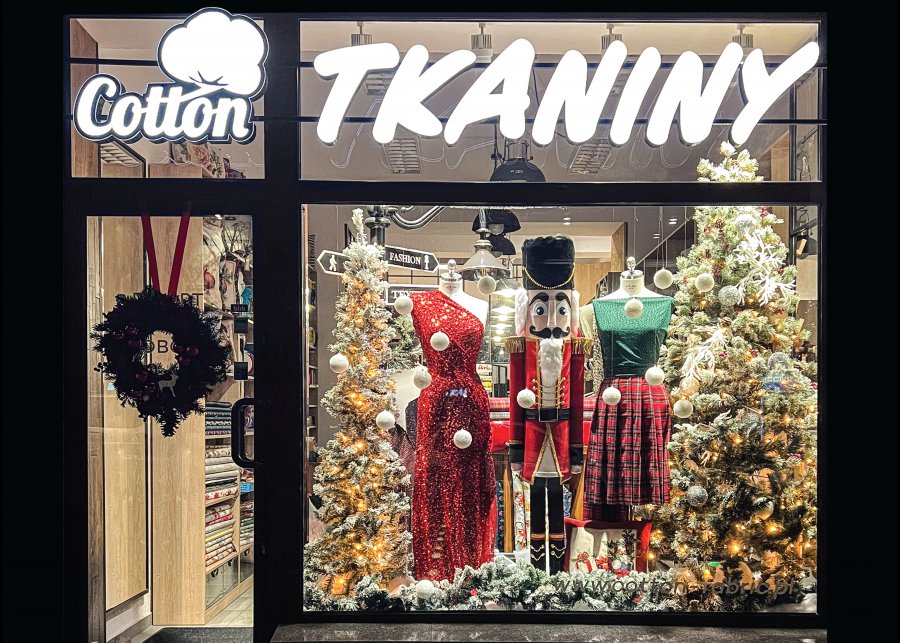 Cotton Tkaniny - 2. miejsce w konkursie na najlepszą witrynę świąteczną w Gdyni