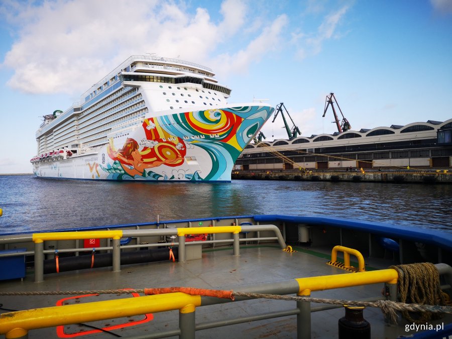 Zacumowany przy nabrzeżu Francuskim Norwegian Getaway/fot. Karolina Szypelt