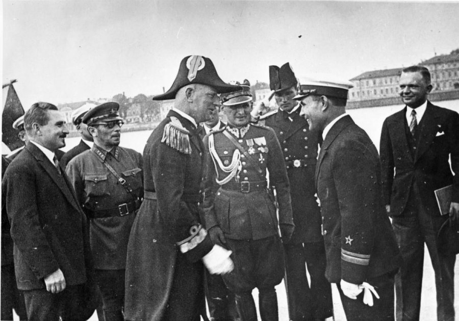 Kontradmirał Józef Unrug z wizytą w Leningradzie, 1936, fot. Muzeum Marynarki Wojennej