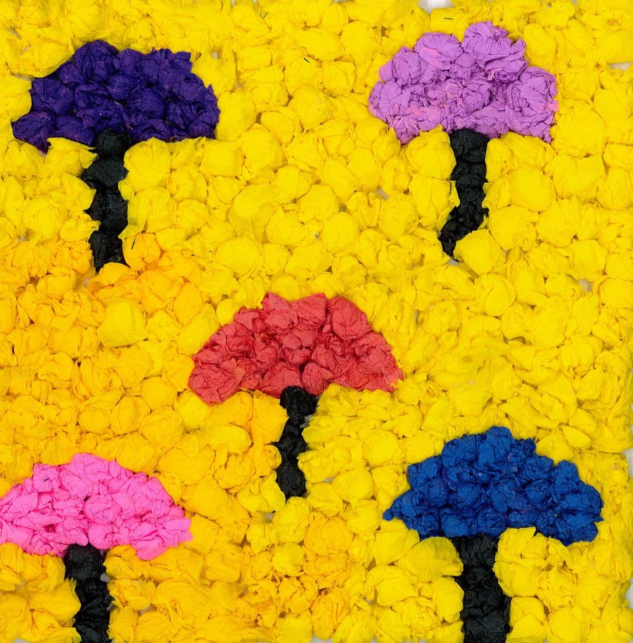 Praca Katarzyny Portee, tytuł: „Kolorowe parasolki na gdyńskiej plaży”, kl. II A, Szkoła Podstawowa nr 16 - wyróżnienie w kategorii klas I-III