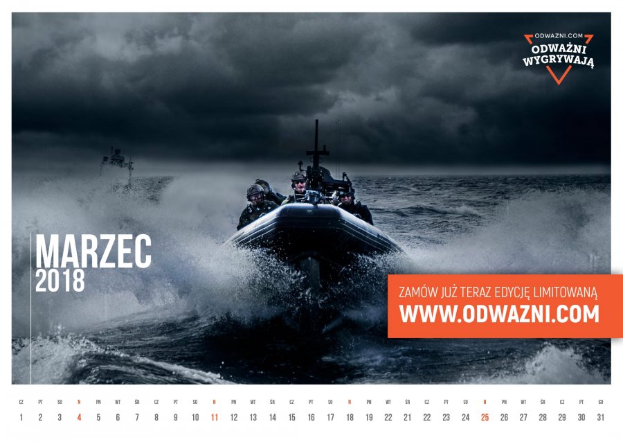 Unikatowy kalendarz, wersja limitowana "Odważni dla Odważnych 2018"