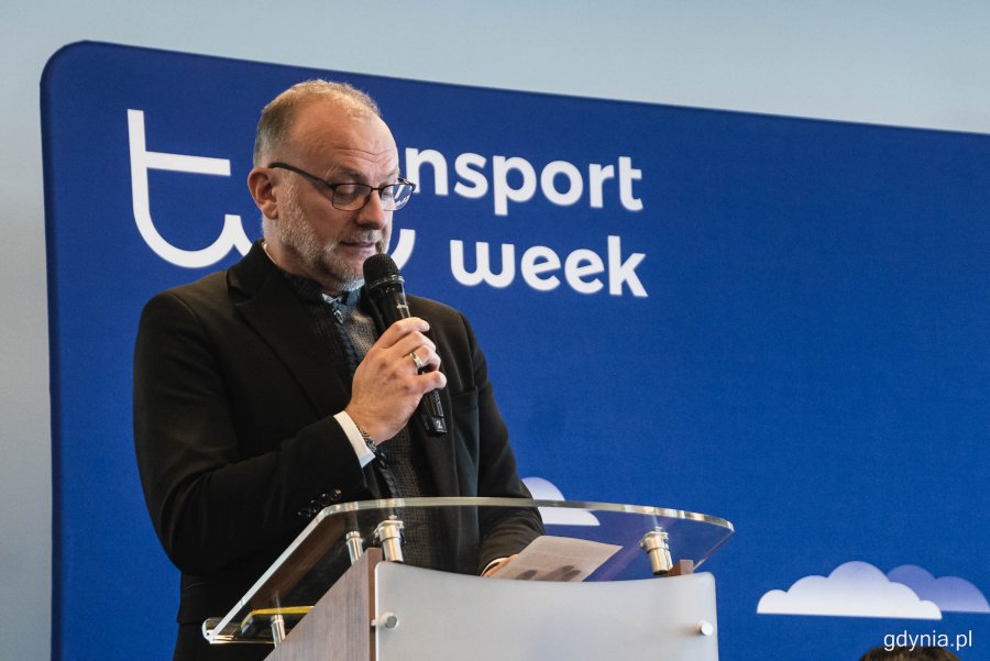 Transport Week 2023 w Gdyni - dzień pierwszy (14 marca) - Michał Guć, wiceprezydent Gdyni ds. innowacji, fot. Kamil Złoch