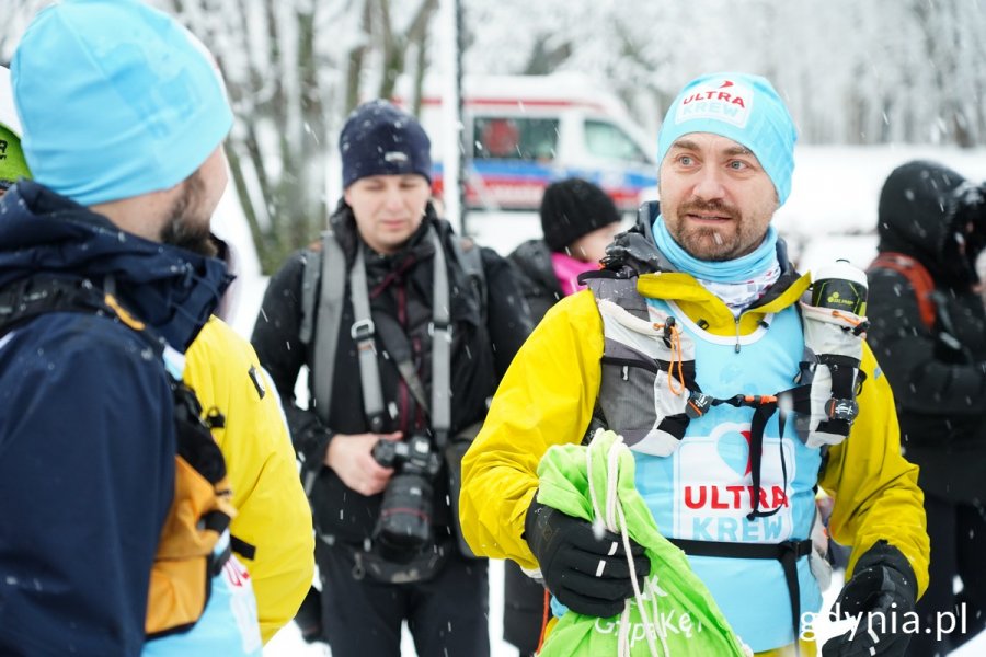 Jacek Bastian przed wyruszeniem na molo w Gdańsku