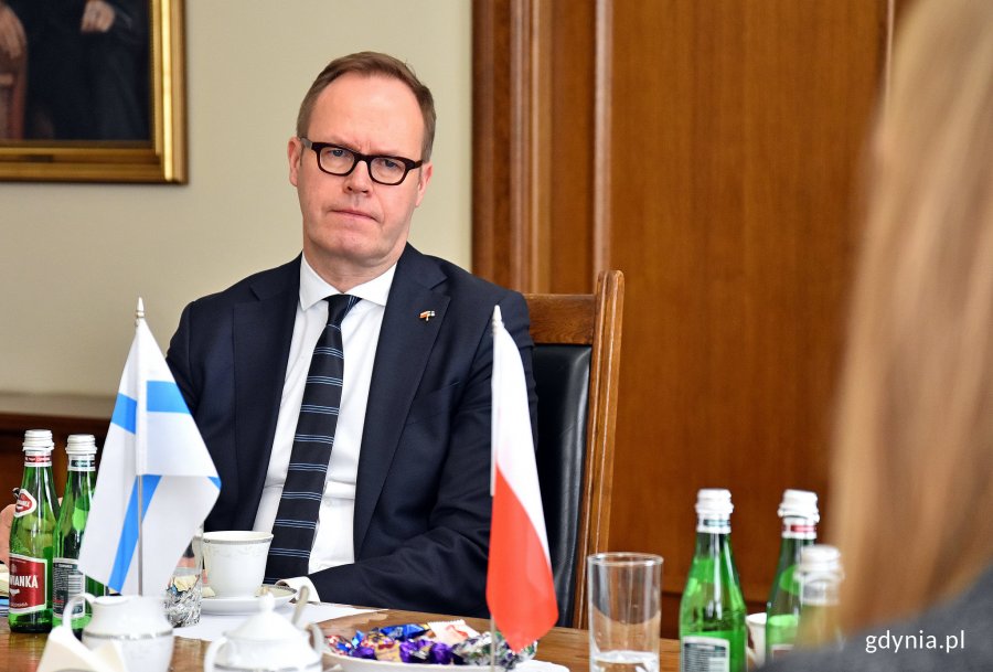 Ambasador Republiki Finlandii - Juha Tapio Ottman 26 lutego był gościem prezydenta Gdyni Wojciecha Szczurka // fot. Kamil Złoch