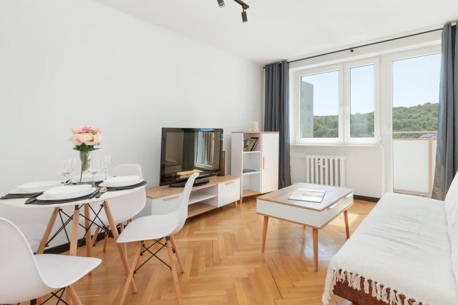 Salon w mieszkaniu Wyspiańskiego 23/52