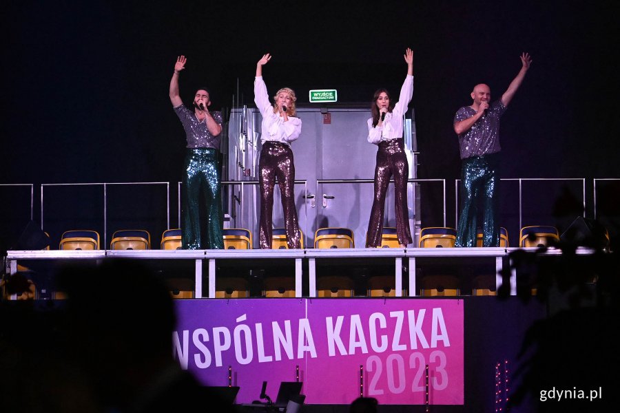 Artyści podczas występu na scenie
