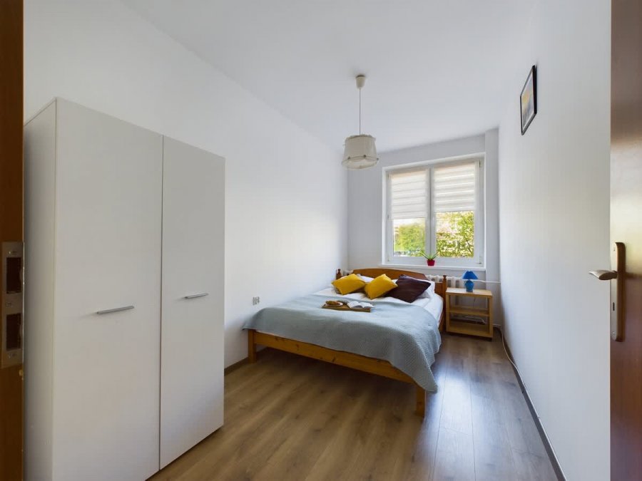 Apartament Abrahama 58, widok na sypialnię