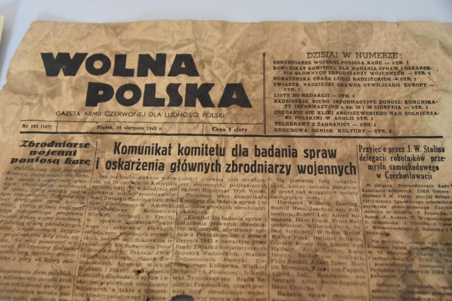 "Wolna Polska", wydanie z 1945 roku, fot. Michał Kowalski 