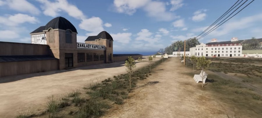Podczas spacer&oacute;w Gdynia VR 360&deg; można zobaczyć wiele słynnych budynk&oacute;w z 1926 roku. Na zdjęciu historyczne "Zakłady Kąpielowe"