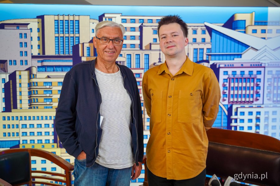 Goście studia „Gdynia Filmowa” (od lewej): Arkadiusz Brzęczek i Jan Rutka 