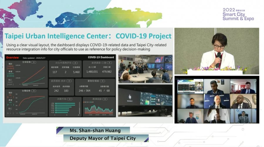 Fragment prezentacji miasta Tajpej ze szczytu smart city // fot. kadr z transmisji online
