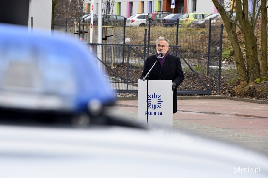 Otwarcie nowego komisariatu Policji w Gdyni. Podczas uroczystości głos zabrał Wojciech Szczurek, prezydent Gdyni // fot. Paweł Kukla