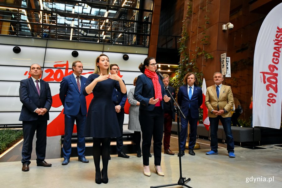 Aleksandra Dulkiewicz, prezydent Gdańska - konferencja zapowiadająca Święto Wolności i Solidarności w Europejskim Centrum Solidarności w Gdańsku, fot. Kamil Złoch