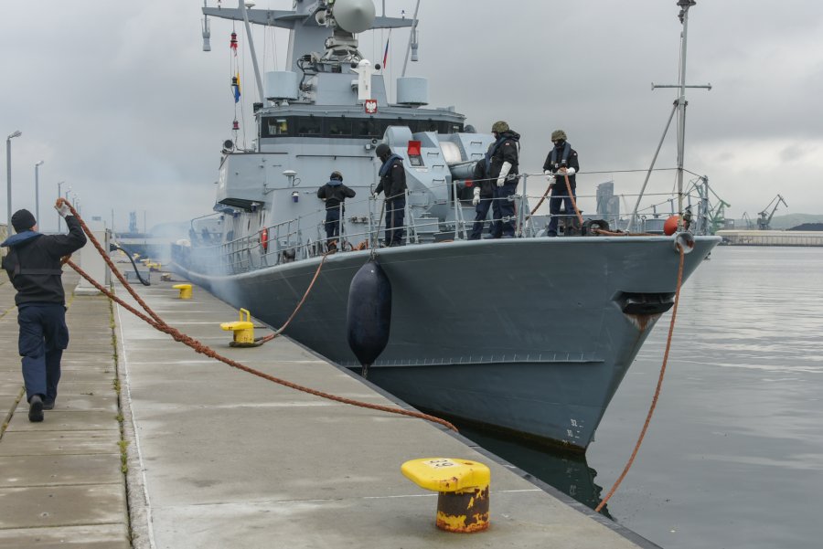 ORP „Grom” ćwiczy na wodach Zatoki Gdańskiej // fot. kmdr ppor. Radosław Pioch / 3.FO