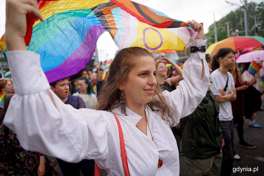 Uczestnicy przemarszu w ramach X Trójmiejskiego Marszu Równości ulicami Gdańska (fot. Mirosław Pieślak)