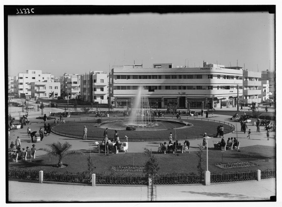 Plac Ziny Dizengoff, widok od północy, 1934, Tel Awiw, proj. Genia Averbuch, LC