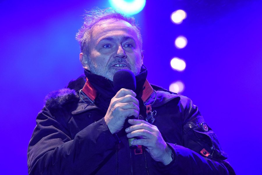 Prezydent Wojciech Szczurek na scenie // fot. Michał Puszczewicz