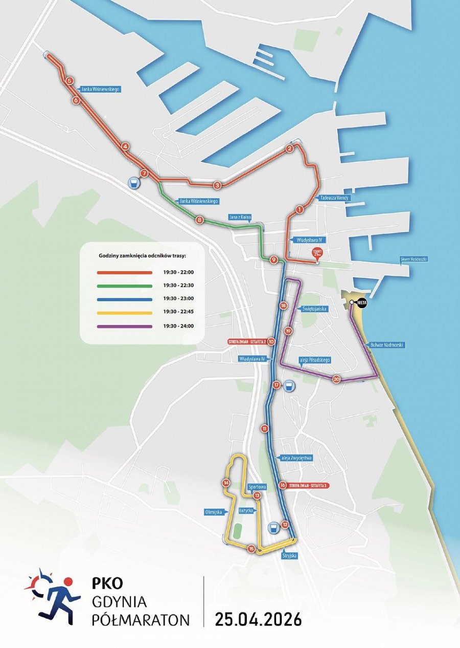 Plan ograniczeń ruchu &ndash; PKO Gdynia P&oacute;łmaraton 2026